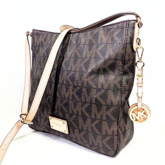 Michael Kors Handbags - Michael Kors Large Logo Coated Canvas Jet Set Travel Messenger Crossbody Bag